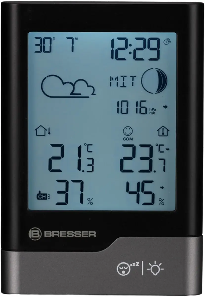 Bresser Radiogestuurd Weerstation - Zwart/Grijs