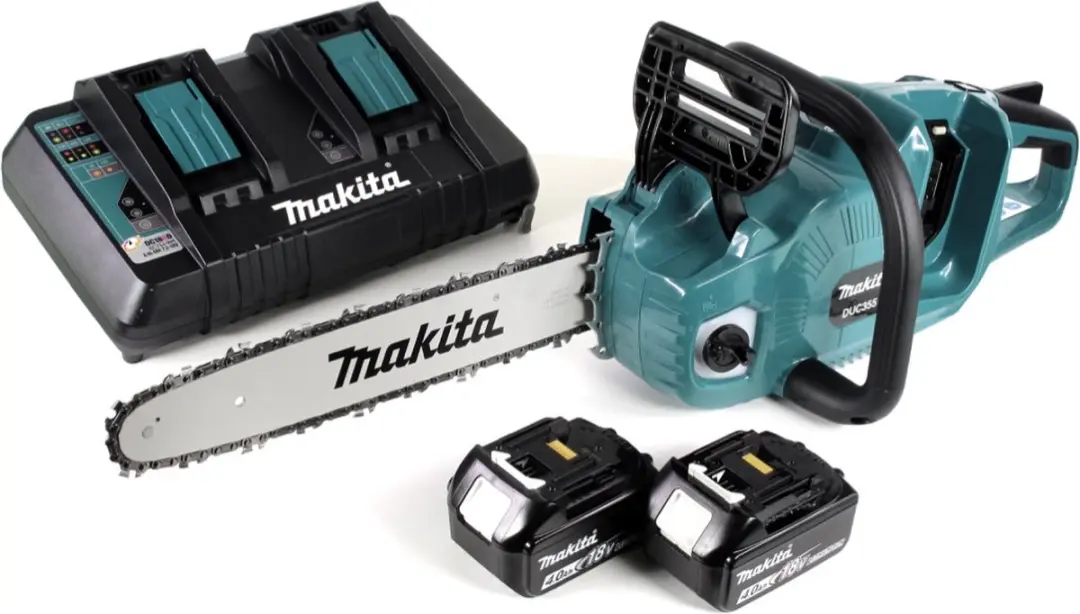 Makita DUC 355 PM2 Accu-kettingzaag 35cm - 2x 4.0Ah + Dubbele lader