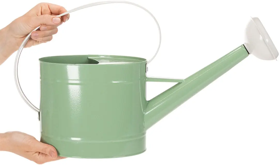 Kaemingk Decoratieve Metal Gieter - Pastelgroen/Wit