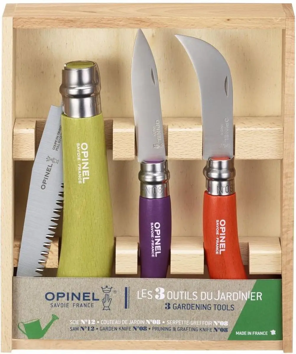 Opinel Garden Tuinierset 3-delig - Snoeimes, Tuinmes, Snoeizaag