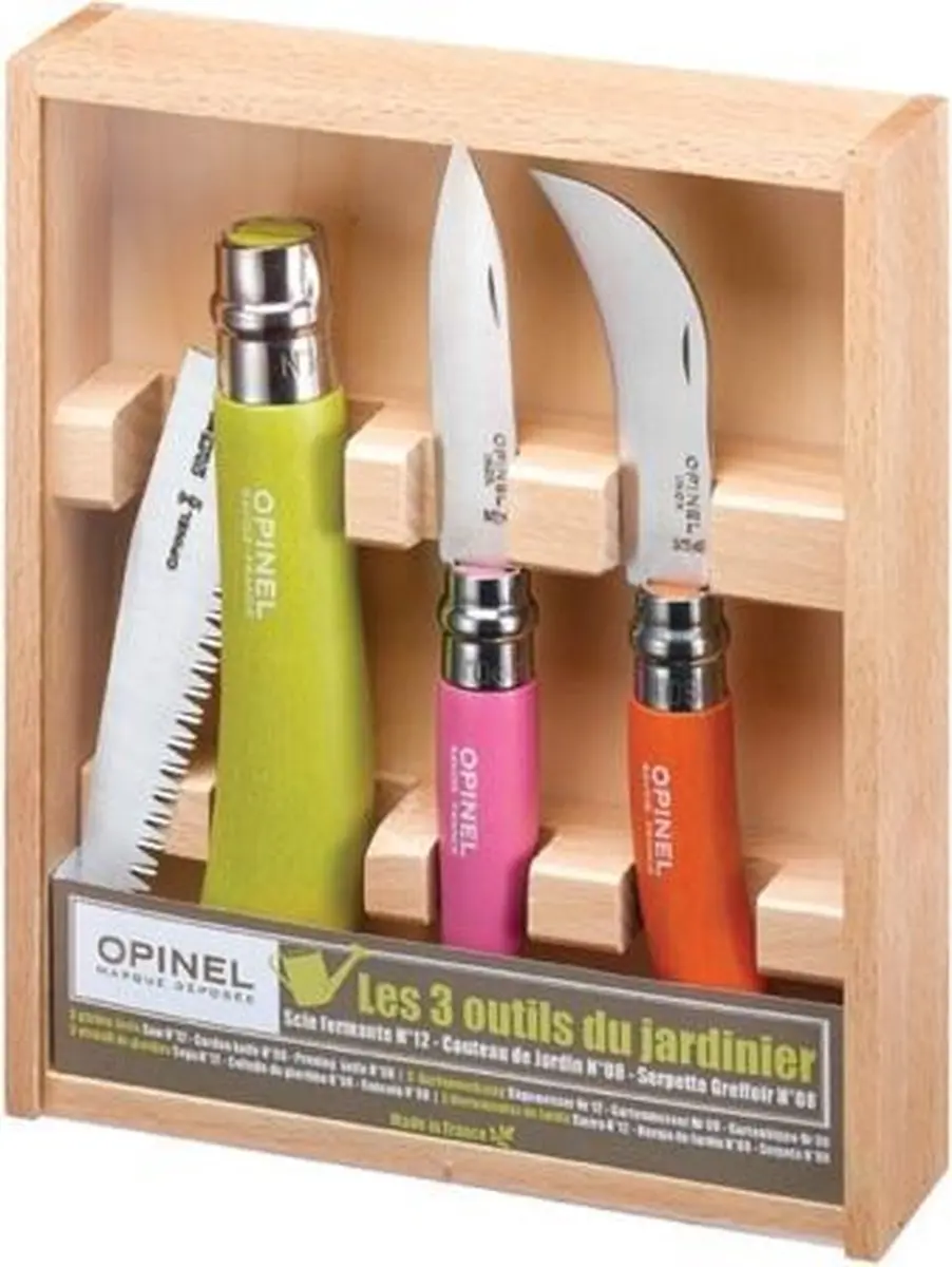 Opinel Garden Tuinierset 3-delig - Snoeimes, Tuinmes, Snoeizaag
