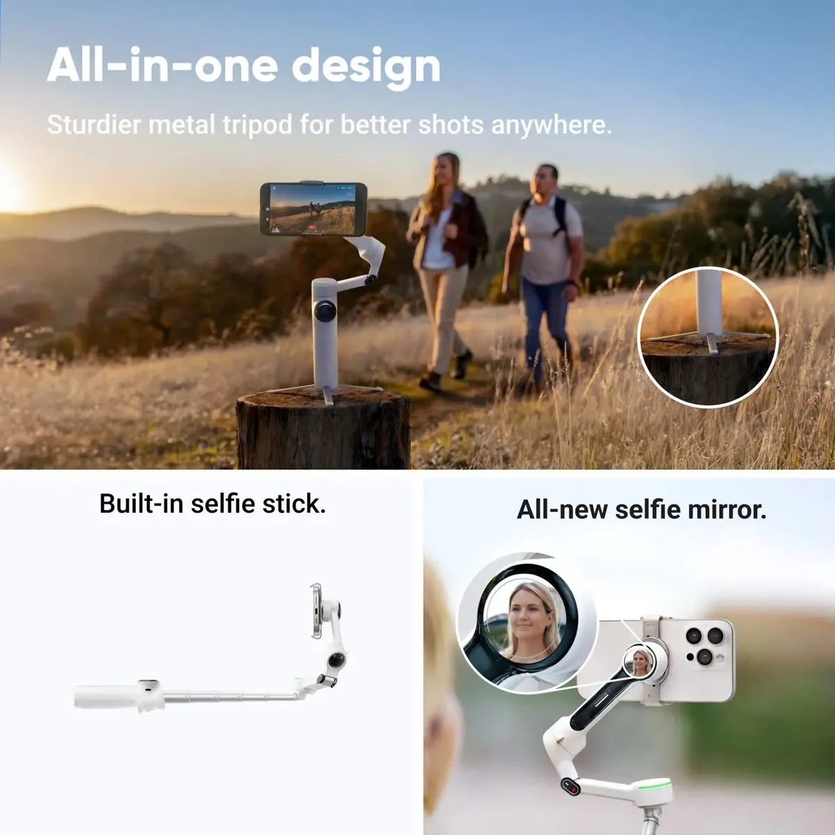 Insta360 Flow 2 Pro AI Tracker Bundle - Stone Gray