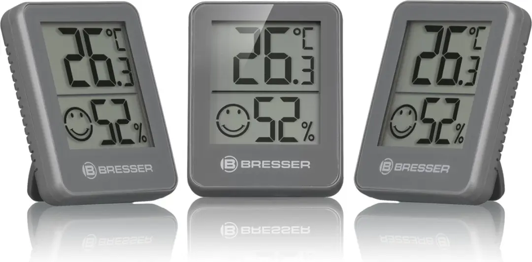 Bresser ClimaTemp Hygro Indicator Set - 6 Stuks - Antraciet