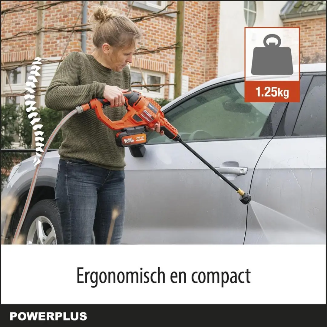Powerplus Dual Power Accu Hogedrukreiniger POWDPG80621 - 25 Bar