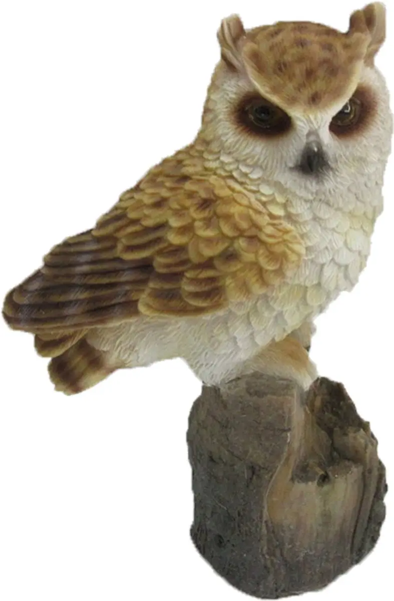 Esschert Design Uil Boomstam - 7cm - Bruin/Wit