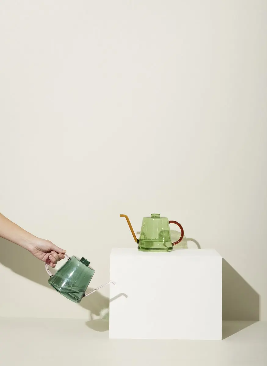 Hübsch Interior Flora Glazen Gieter 1L - Groen/Amber