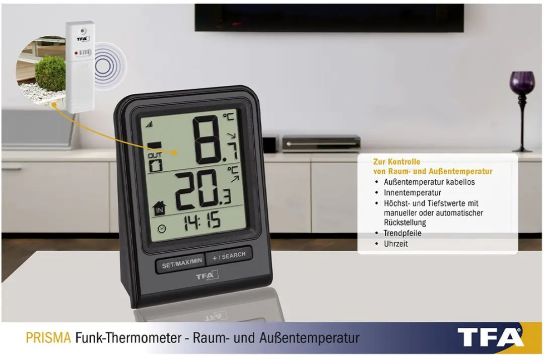 TFA Dostmann 30.3063.01 Horloge - Wit - afbeelding 6 van 6