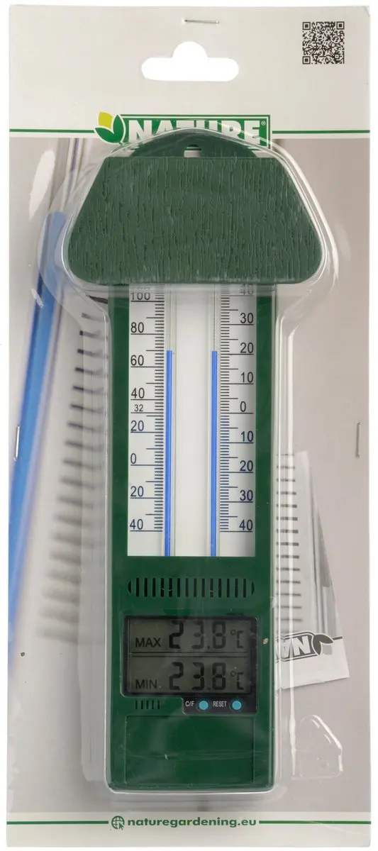 Nature Muurthermometer Digitaal - Groen - afbeelding 3 van 6