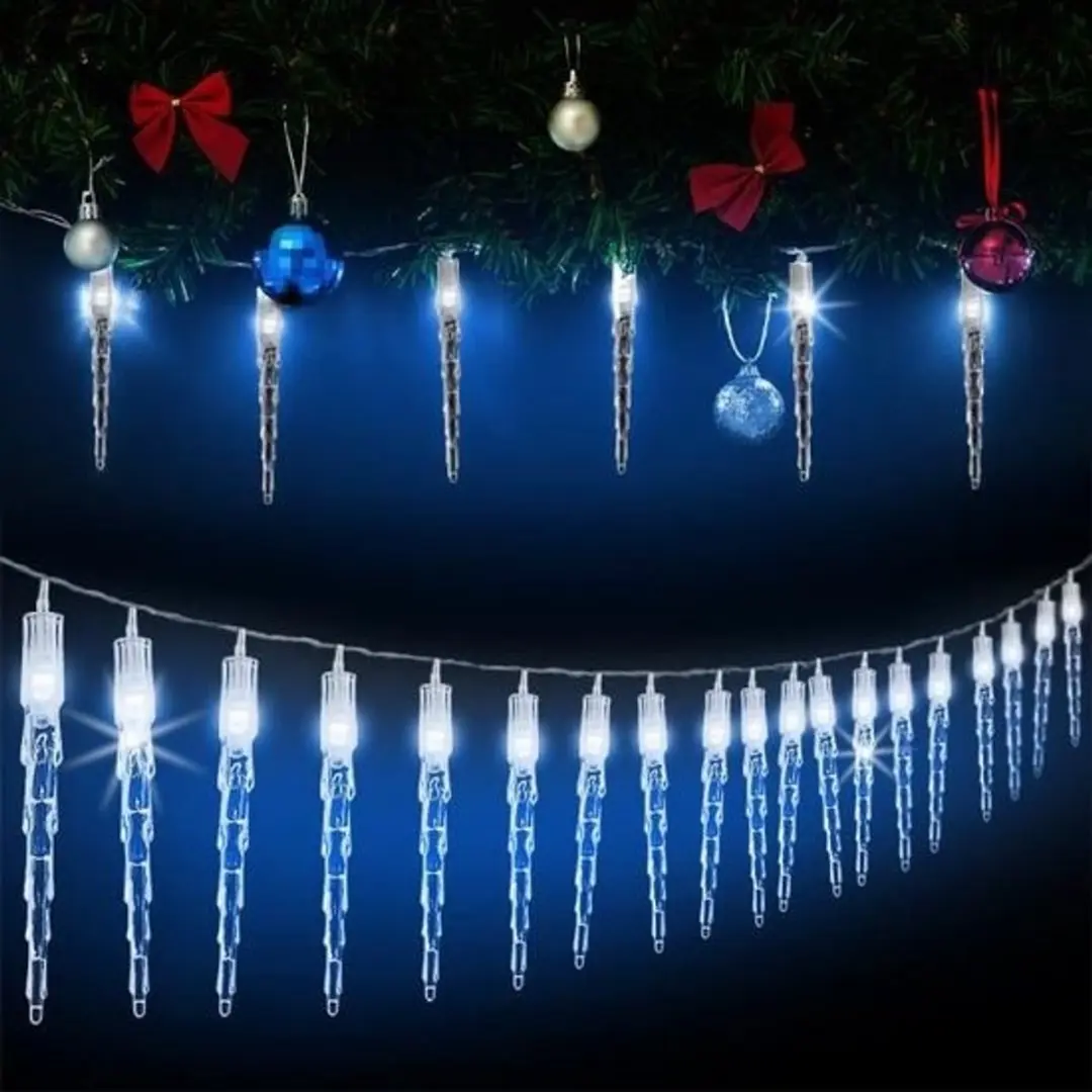 Monzana Kerstmis Lichtketting IJspegels 80 LED Blauw