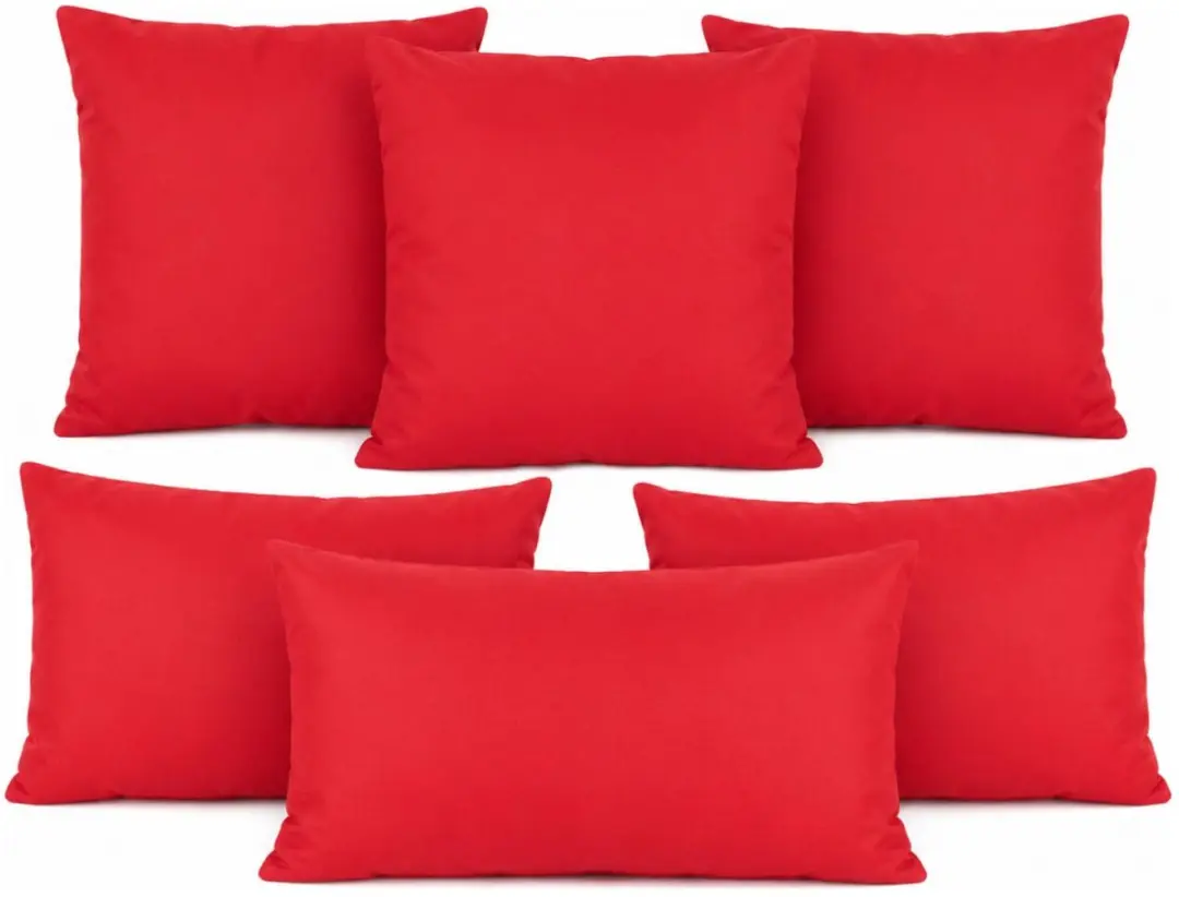 Anna's Collection Bank/Tuin Kussens Set 6-delig - Rood - afbeelding 6 van 6
