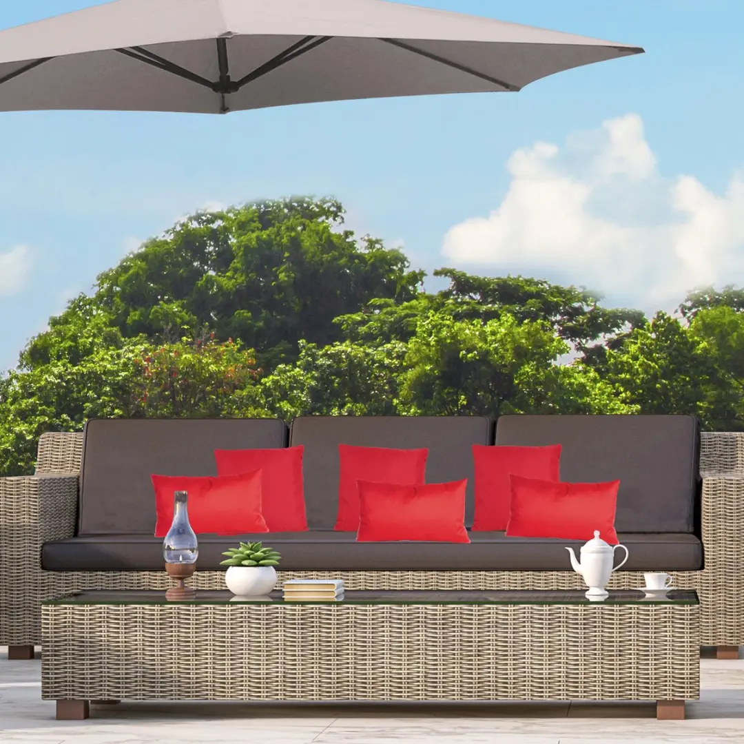 Anna's Collection Bank/Tuin Kussens Set 6-delig - Rood