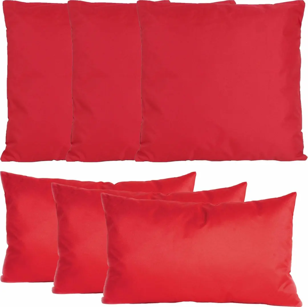 Anna's Collection Bank/Tuin Kussens Set 6-delig - Rood