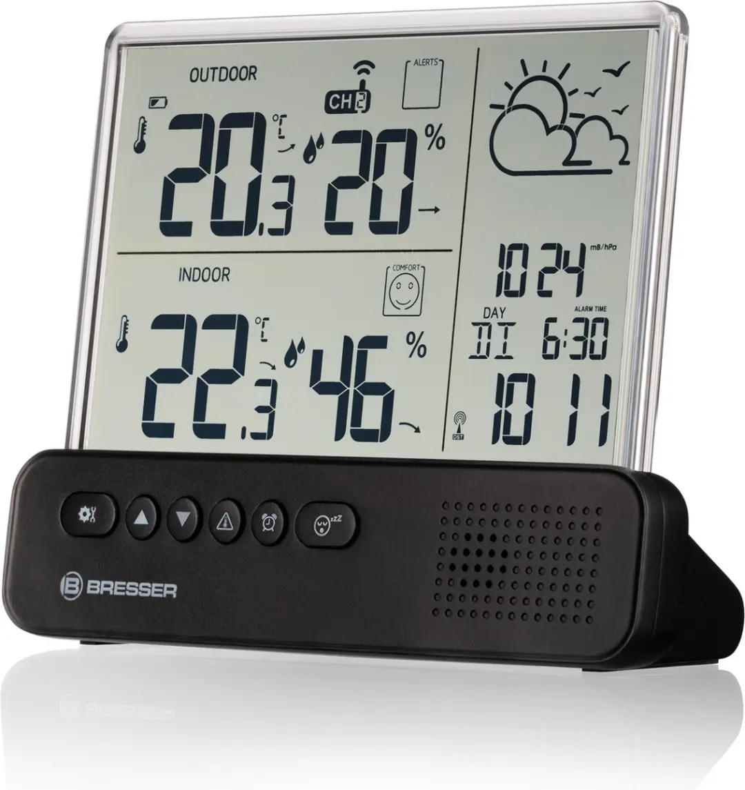 Bresser Weerstation Translucidus - Binnen/Buiten - Grijs
