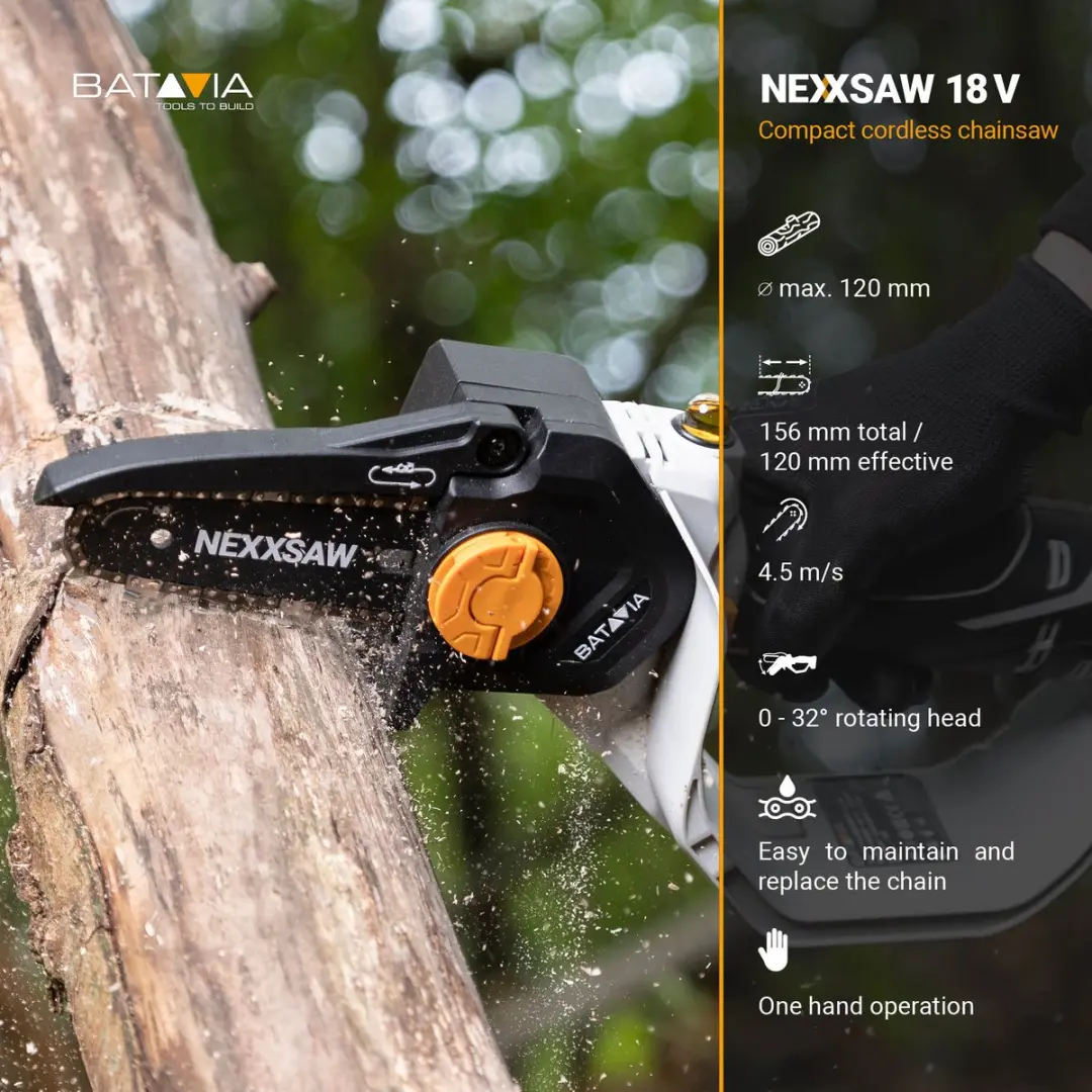 Batavia 18V Nexxsaw Éénhands-Kettingzaag 6" - 2.0Ah Accu - afbeelding 6 van 6