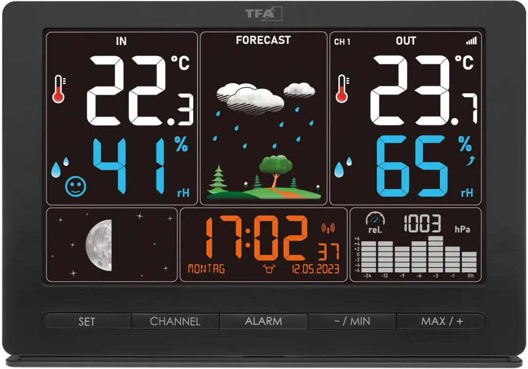 TFA Dostmann SEASON 2 35.1118.01 Draadloos Weerstation - 3 Sensoren - Zwart