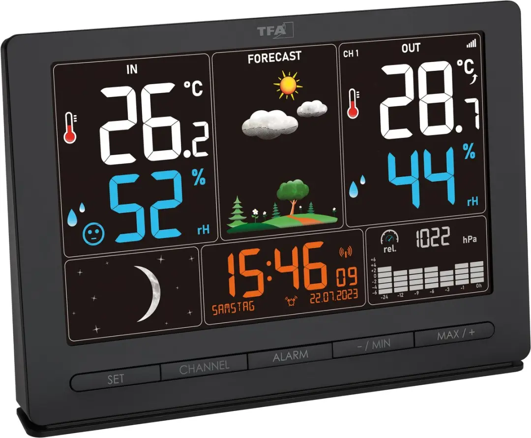 TFA Dostmann SEASON 2 35.1118.01 Draadloos Weerstation - 3 Sensoren - Zwart