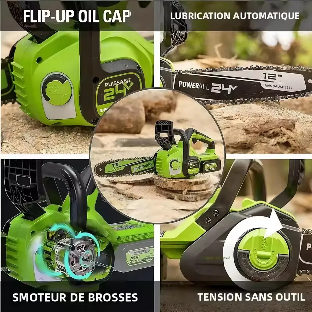 Greenworks CSG401 Elektrische Kettingzaag 12V - 12 Inch - met accu - afbeelding 6 van 6