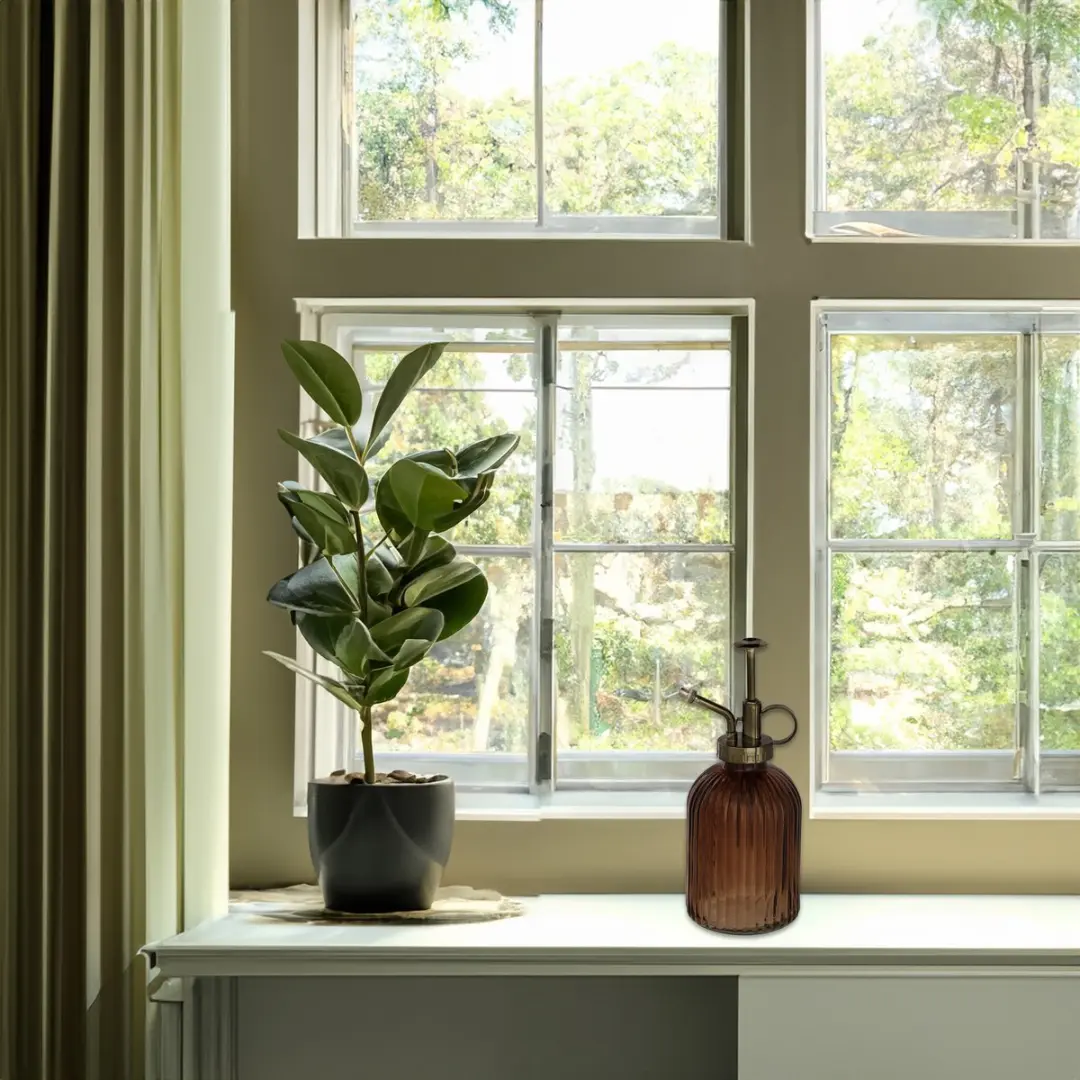 Esschert Design Plantenspuit Glas 19cm - Chocoladebruin
