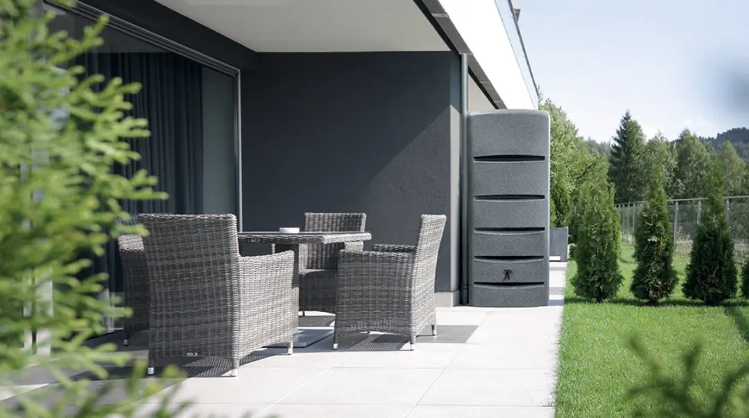 Prosperplast Regenton Tower 720L - Granietgrijs met vulautomaat en kraantje