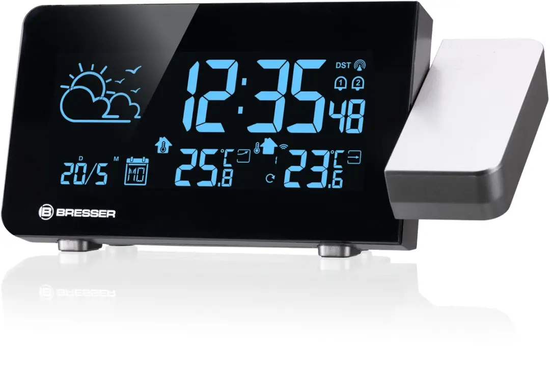 Bresser Weerstation Thermo-Hygrosensor - Wandprojectie - Zwart - afbeelding 6 van 6