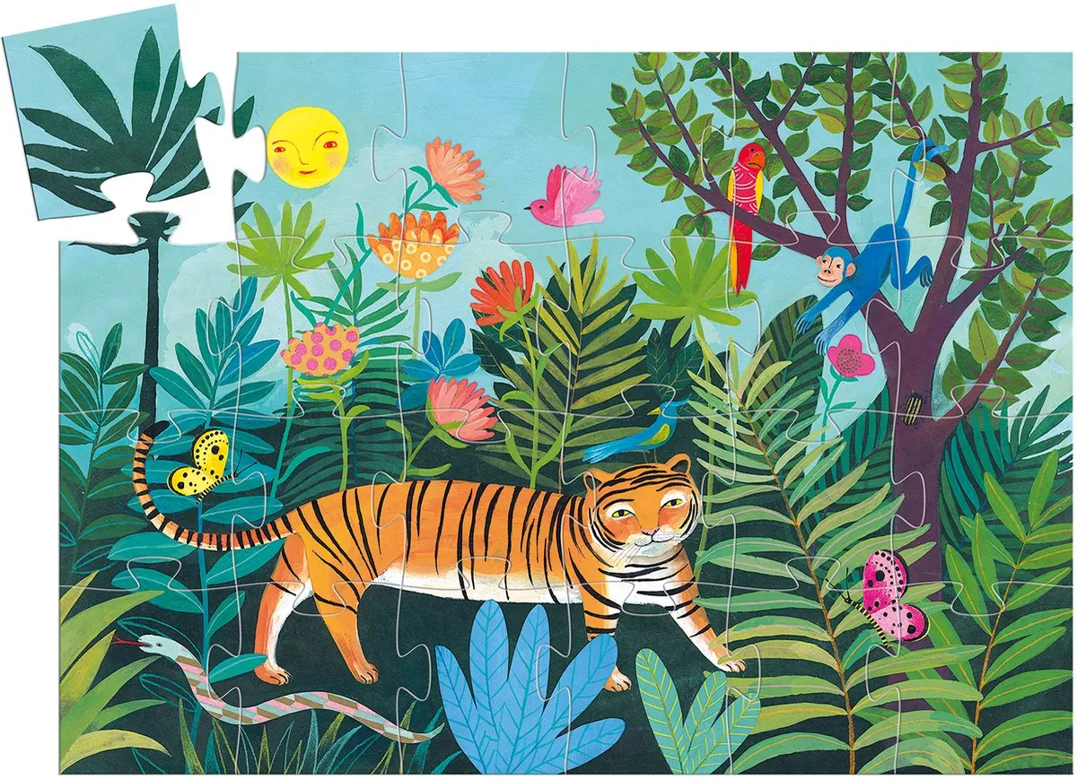 Djeco Silhouetpuzzel Wandeling van de Tijger 5620 - Multicolor