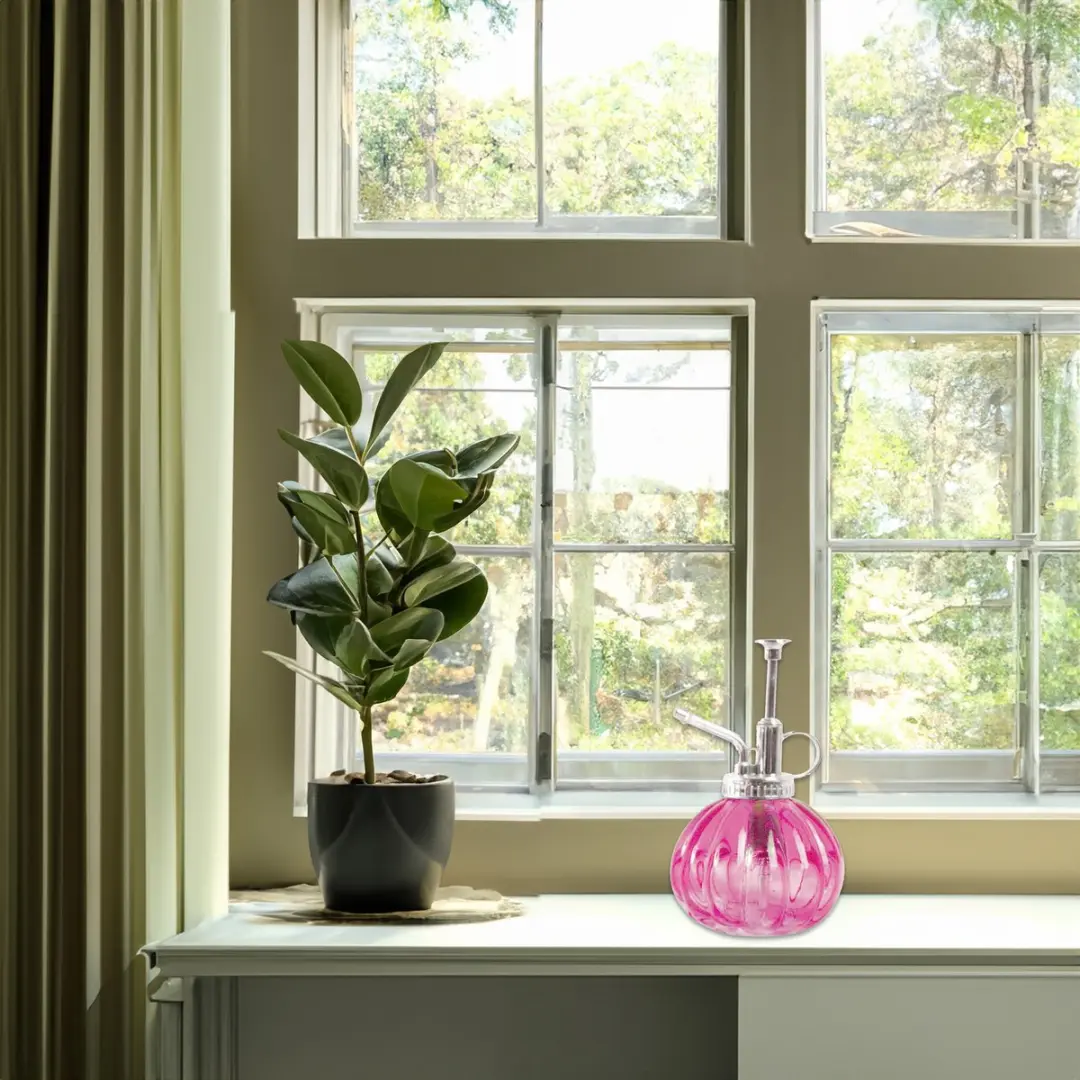 Esschert Design Plantenspuit Glas Fuchsia/Zilver 15,5cm