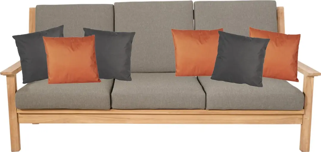 Anna's Collection Bankkussens 45x45cm - 6 Stuks - Grijs/Oranje