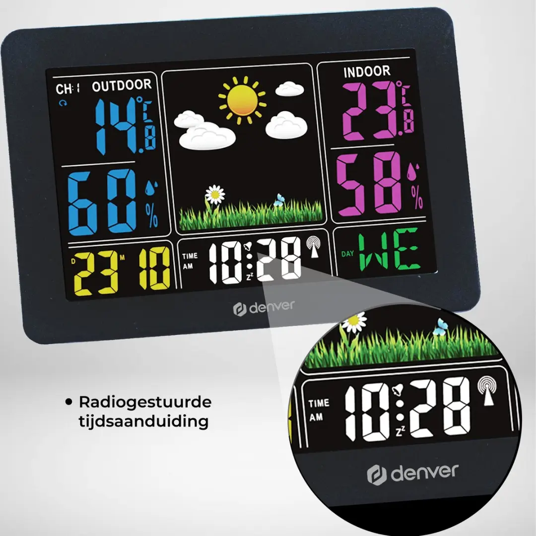 Denver WS540 Draadloos Weerstation - Binnen & Buiten - Zwart - afbeelding 5 van 6