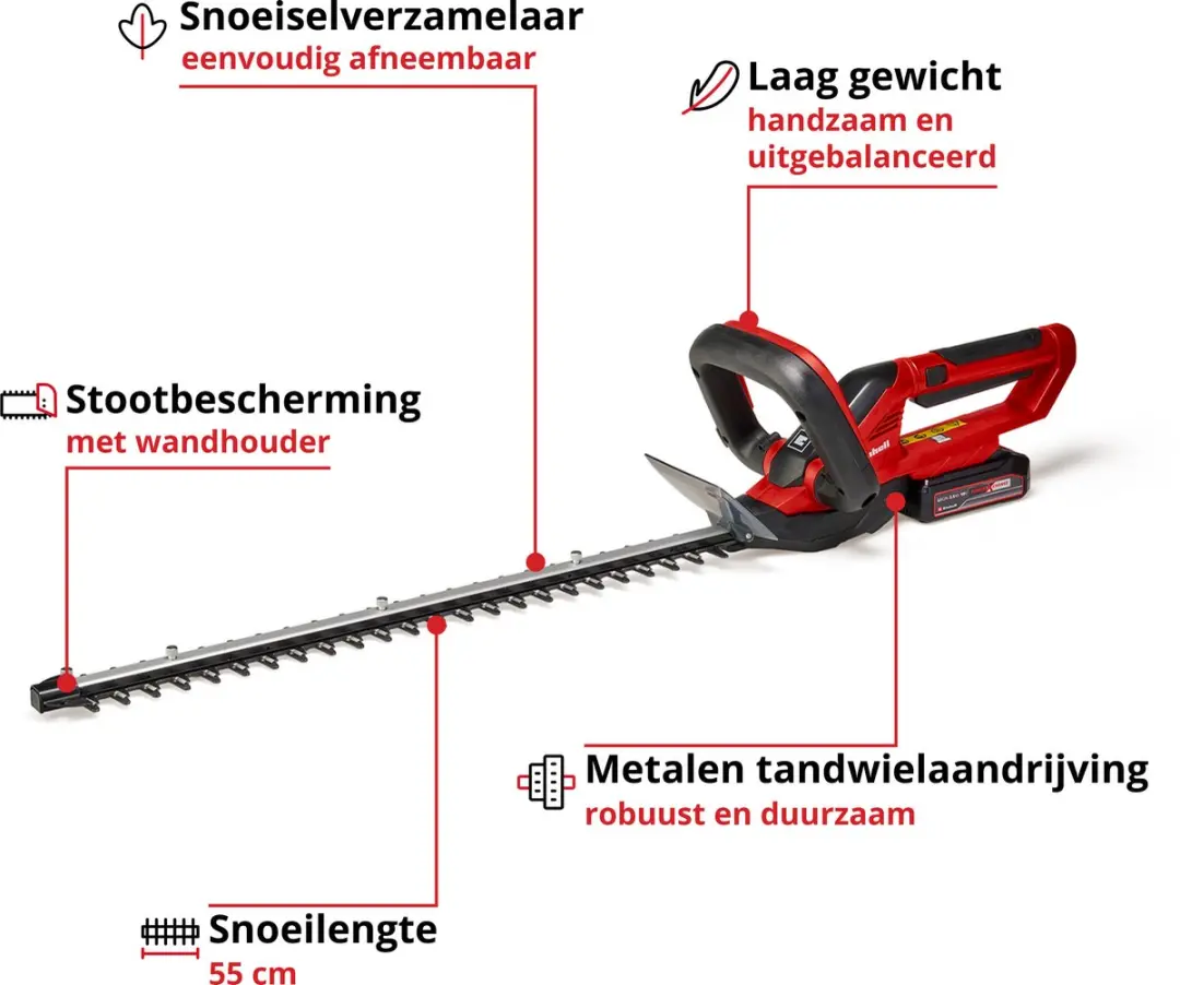 Einhell Accu Heggenschaar GE-CH 1855/1 Li Kit - 18V - 55cm - afbeelding 2 van 6