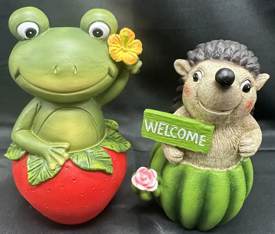 Impuls Tuinfiguren Set Kikker & Egel Meerkleurig