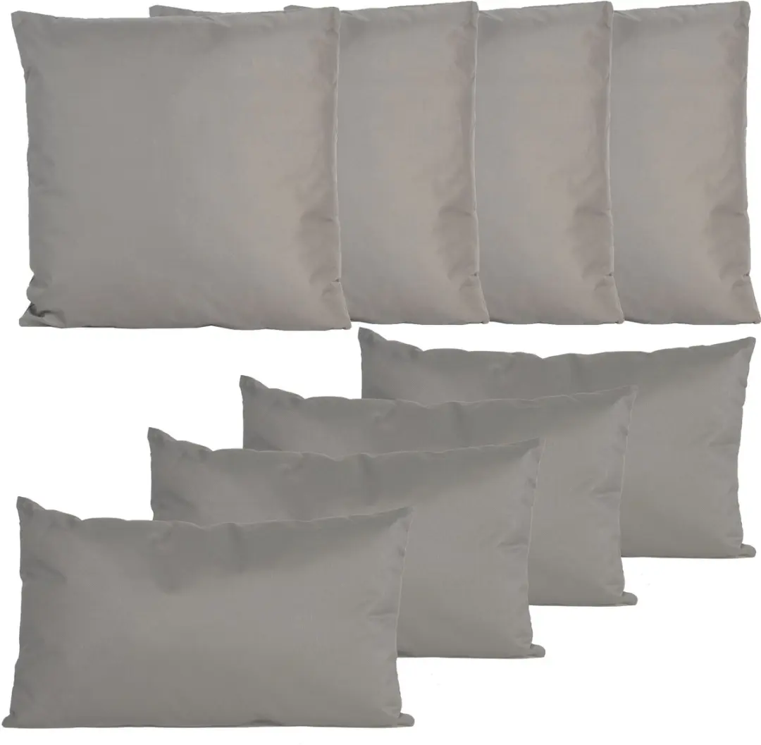 Anna's Collection Bank/Tuin Kussens Set 8 Stuks - Grijs