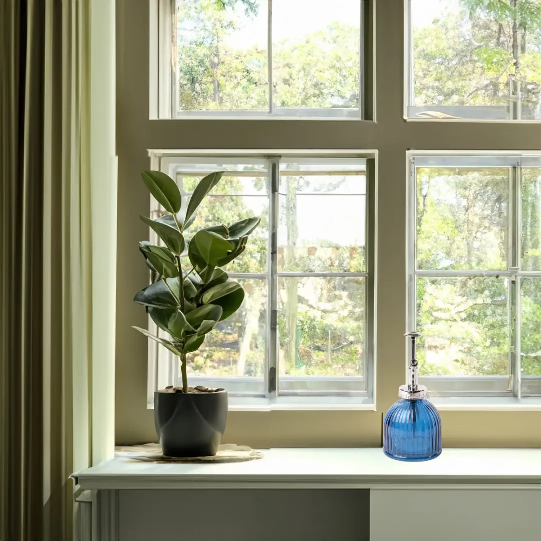 Esschert Design Plantenspuit Glas 15,5cm - IJsblauw