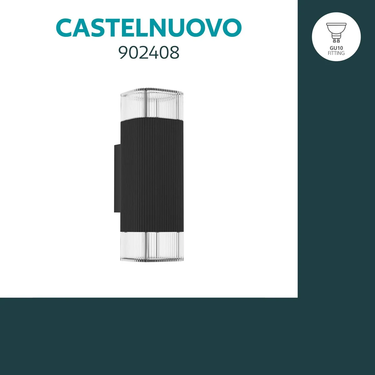 Eglo Castelnuovo Wandlamp Buiten GU10 - 2 Stuks - Zwart