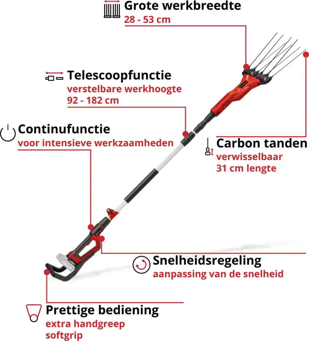 Einhell Accu Olijf-/Fruit Oogsthark GE-FS 18/53 Li Solo Power X-Change