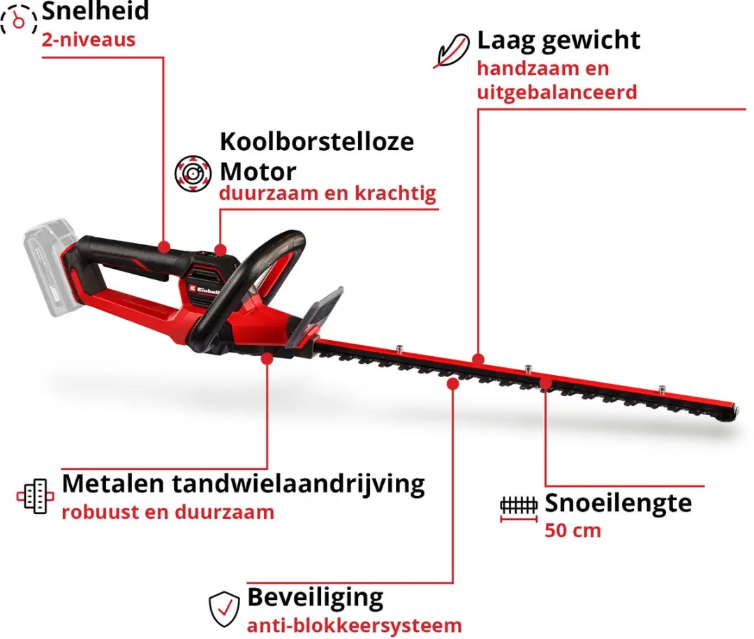 Einhell Professional Accu Heggenschaar GP-CH 18/50 Li BL Solo - 50 cm