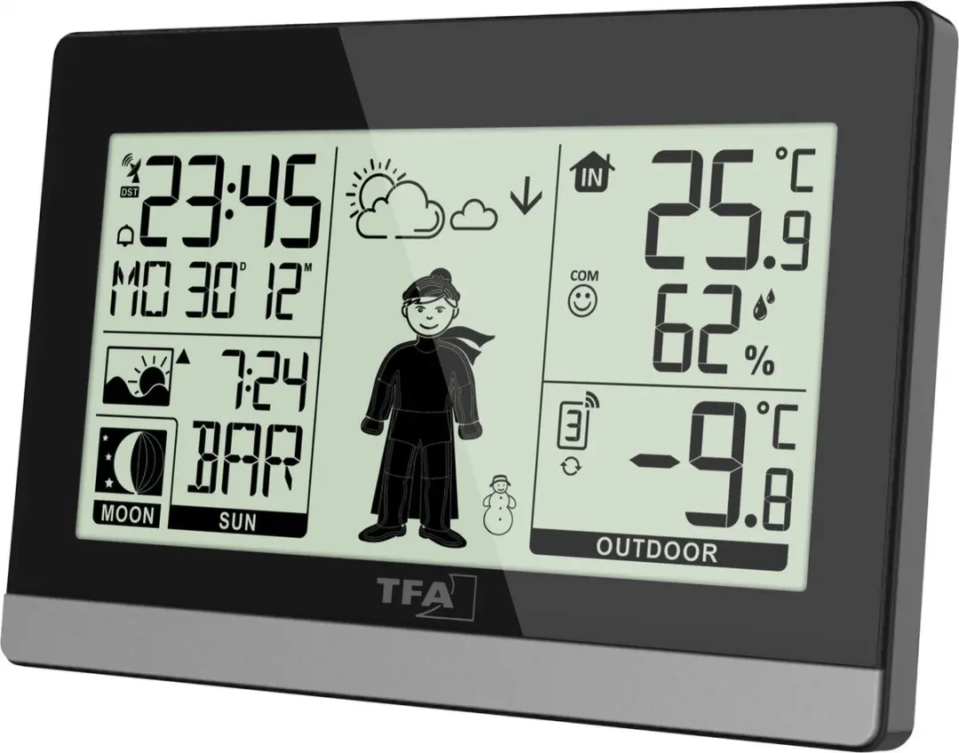 TFA Dostmann Weather Boy 35.1159 Draadloos Weerstation - 3 Sensoren - Zwart