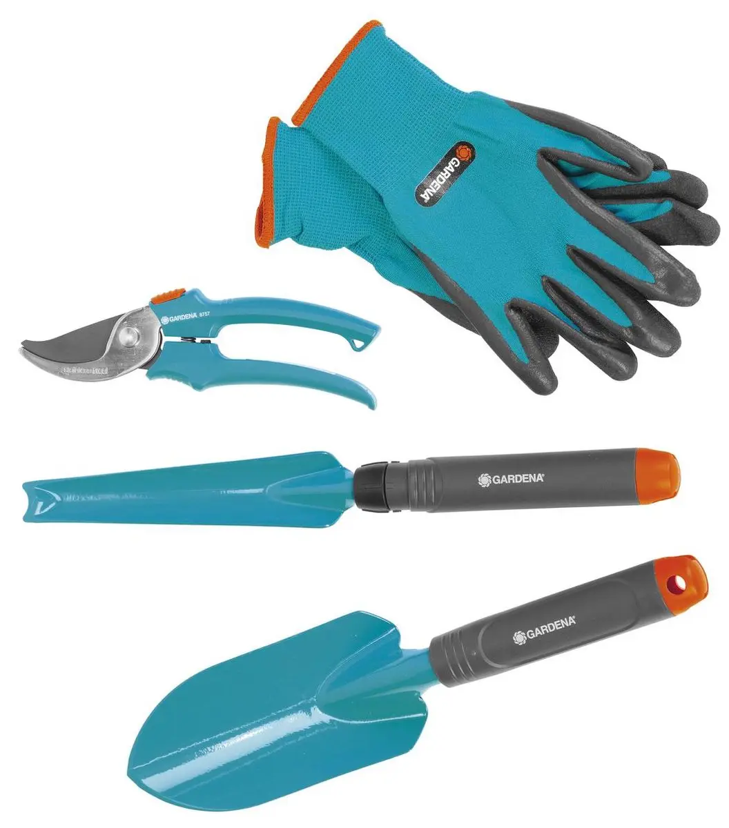 Gardena Startkit Handgereedschap 4-delig - Schep, Onkruidsteker, Snoeischaar & Handschoenen