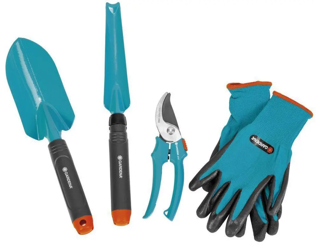 Gardena Startkit Handgereedschap 4-delig - Schep, Onkruidsteker, Snoeischaar & Handschoenen