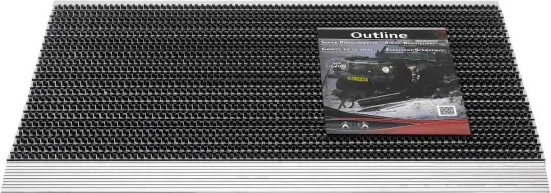 Hamat Outline Deurmat 80x50cm - Aluminium Strip - Zwart