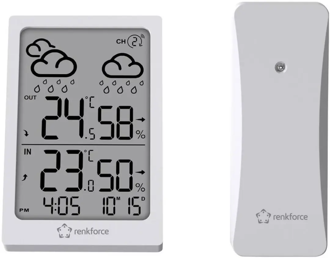 Renkforce RF-6416472 Draadloos Weerstation - 1 Sensor - Wit