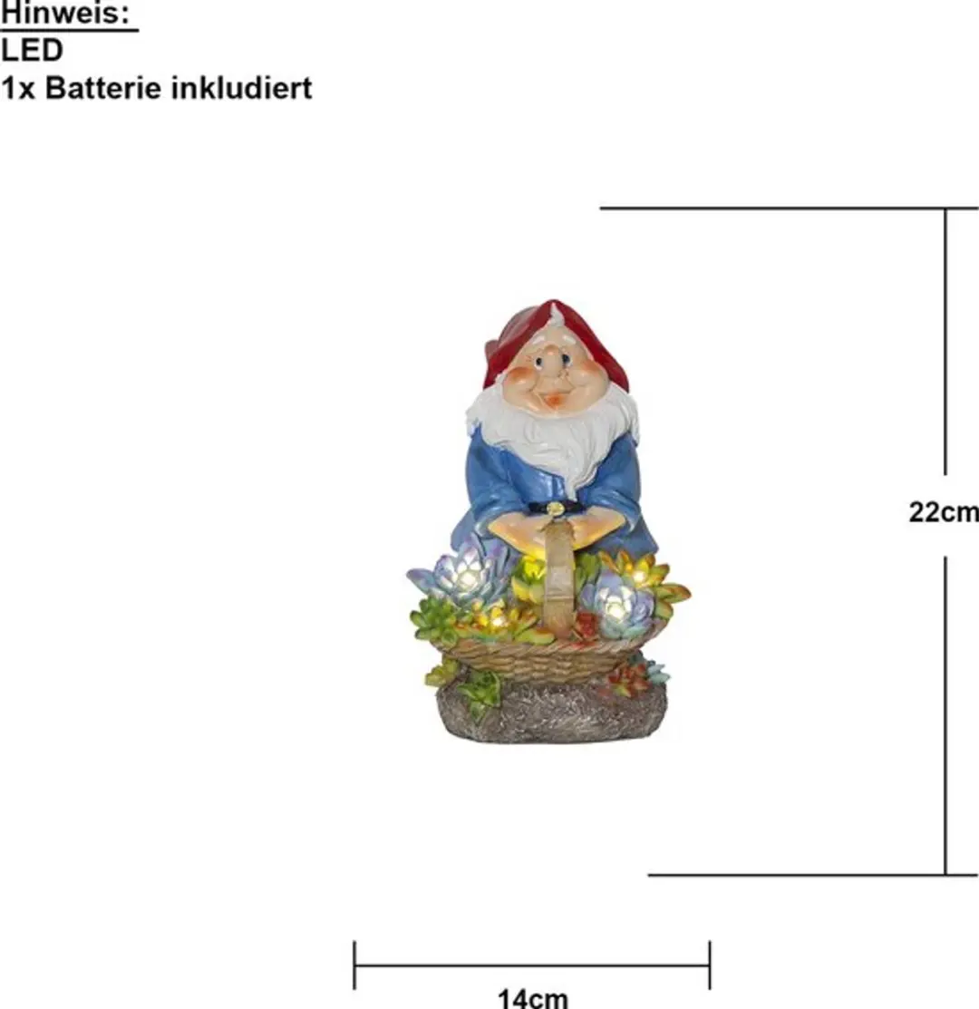 Star Trading Solar Gnomy Tuinkabouter - LED Warm Wit 22cm