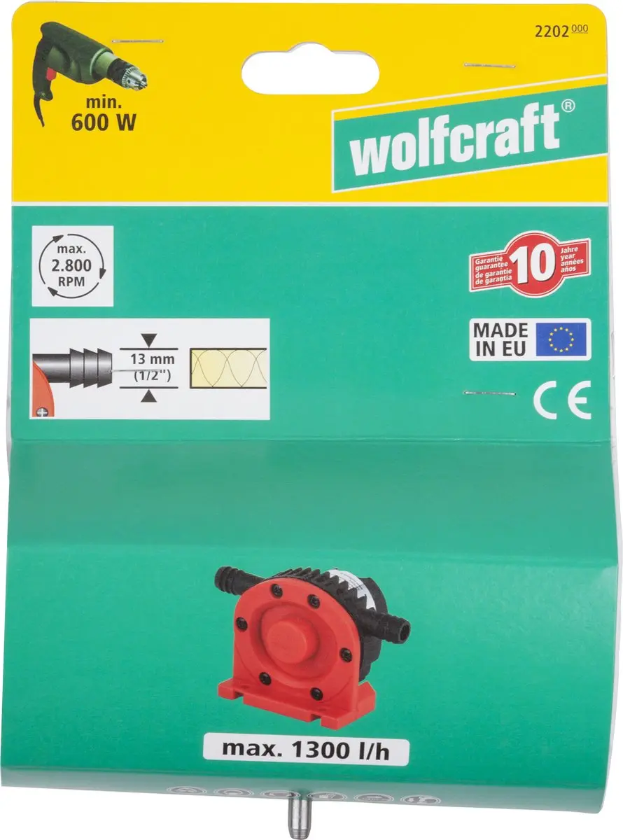 Wolfcraft 2202000 Voorzetpomp - 1300W - 1300 l/h