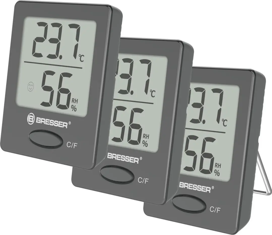Bresser ClimaTemp Hygro Indicator Weerstation - 3 Stuks - Grijs