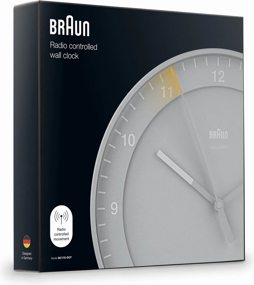 Braun BC17G-DCF Wandklok - Radiogestuurd - Grijs