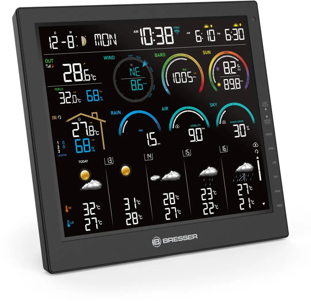 Bresser 4Cast 10" Weerstation - 8-in-1 Sensor - Zwart/Wit - afbeelding 6 van 6
