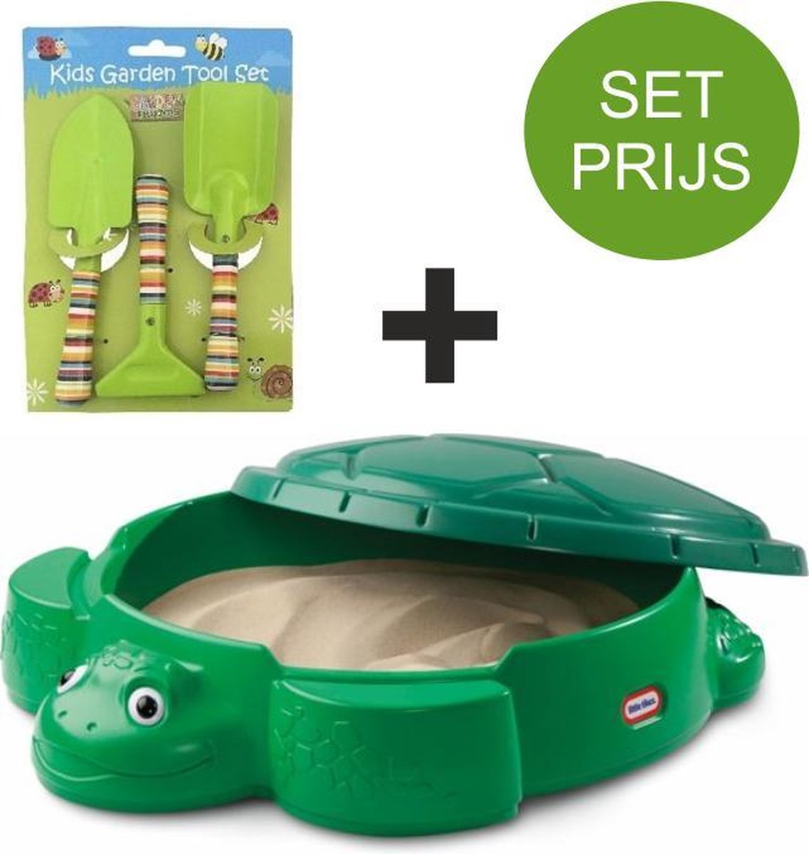 Little Tikes Zandbak Schildpad en tuinset met 3 tuin accessoires (groen)