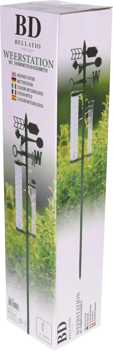 Bellatio Design Regenmeter Weerstation 150cm