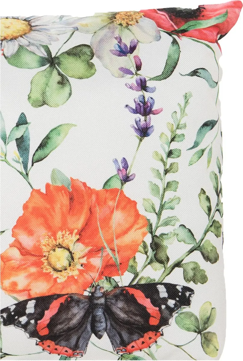 Anna's Collection Sierkussen Vlinders Wit 60x60cm - 2 Stuks