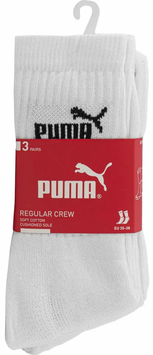 PUMA Crew Sokken 3 Stuks - Wit