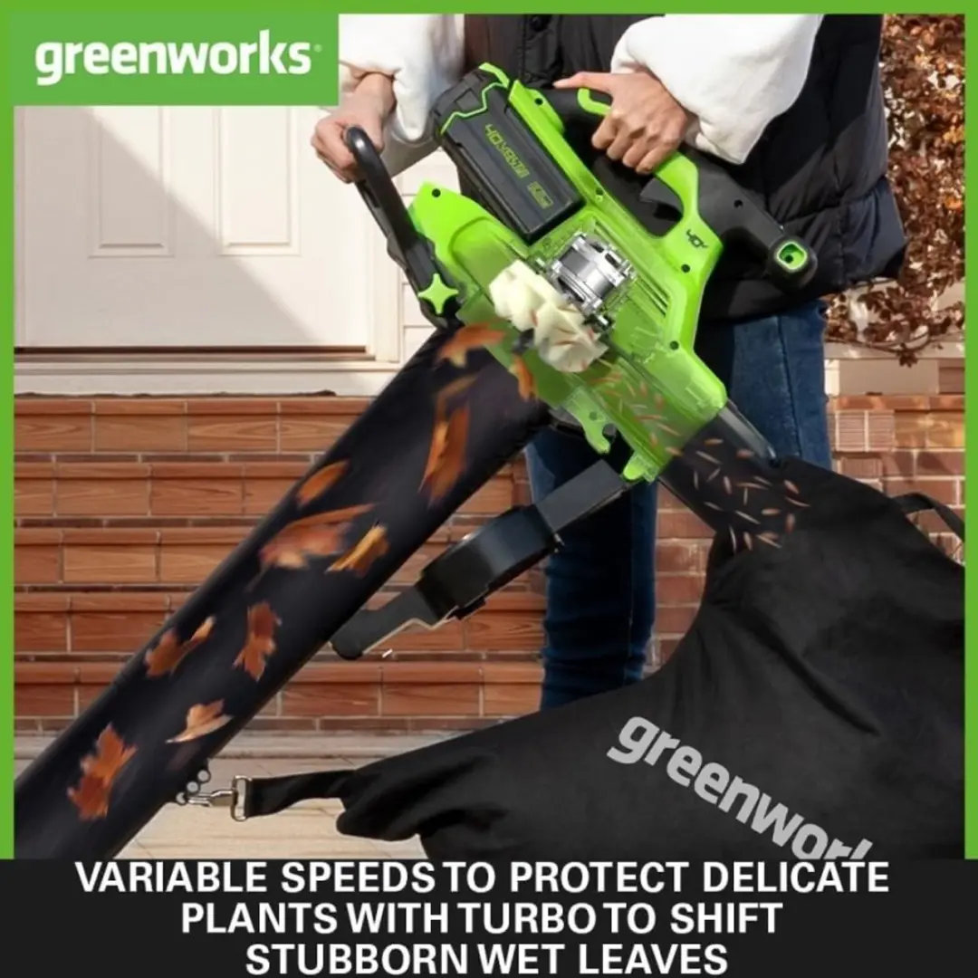 Greenworks 40V Bladblazer/Zuiger 2x2Ah - 185 km/h - 45L